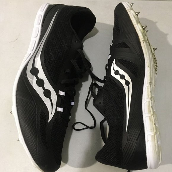 SAUCONY VENDETTA 3 BLACK/WHITE TRACK & FIELD SPIKE SHOES 11.5-NICE! main image 9